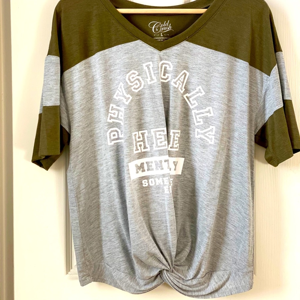 Cold Crush Physically Here Knot Front Tee